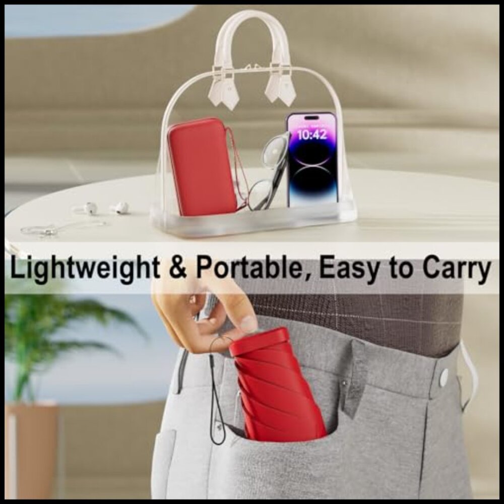 Compact Folding Umbrella Windproof Lightweight Tr… - image 3